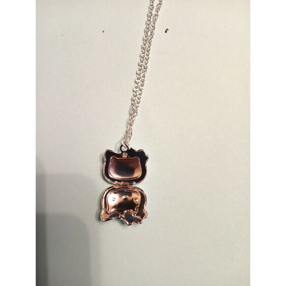 Silver Sanrio Hello Kitty Locket Pendant Necklace Opens - Picture 9 of 9